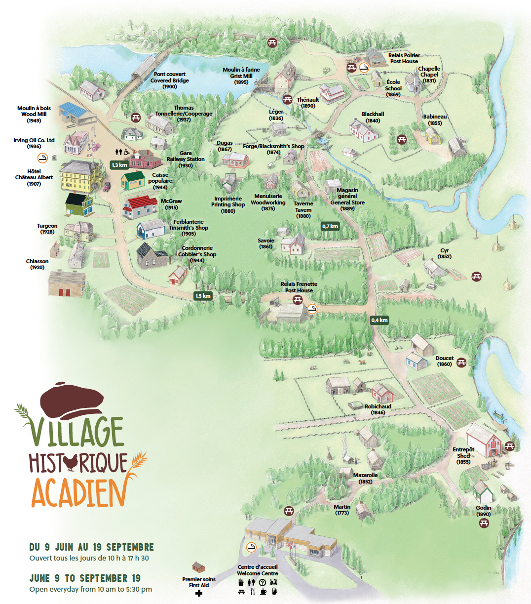 Village historique acadien Map